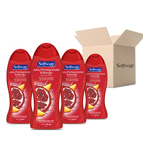 Хидратиращ средство за измиване на тялото Softsoap с нар и манго - 20 течни унции (опаковка от 4 броя)