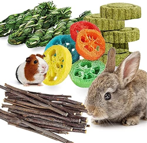 14 БР. Играчки за зайци, Естествени играчки за хамстери, за да се грижи за зъбите на малките домашни любимци,