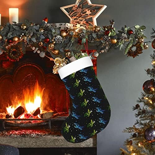 Аугенштерн Коледни Чорапи Астронавт Плуване Синьо-Зелено Камина С Две Лица Окачени Чорапи