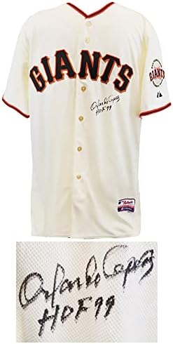Орландо Сепеда подписано копие бейзболна тениски Джайънтс Cream с надпис w/HOF'99