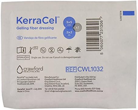 Раневая превръзка от желиращи влакна KerraCel 4 x 5 (CWL1033) - Абсорбира и изолира раната дренаж и бактерии, придава