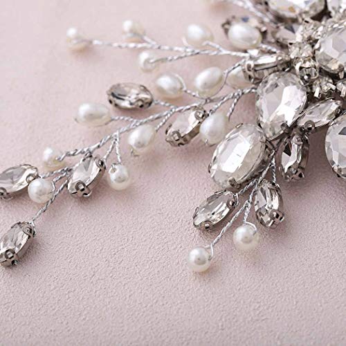 Сватбени гребени за коса с перли Simsly, кристална прическа за младоженци, сребърни аксесоари за коса, за жени и