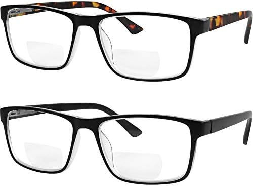 Бифокални Очила за четене Yogo Визия за мъже и жени, Правоъгълни мультифокальные Очила за четене с кутия пролетта панти,