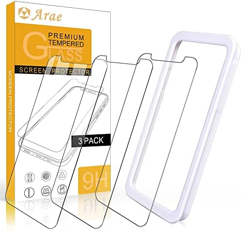 Защитно фолио Arae за iPhone 12 / iPhone 12 Pro [3 опаковки] + Кърпа от микрофибър за полиране на всички дисплеи на Apple,