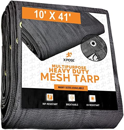 Издръжлив сито брезент Xpose Safety – Многоцелеви черен защитен калъф с размер 30 x 40 см с въздушен поток - Използва