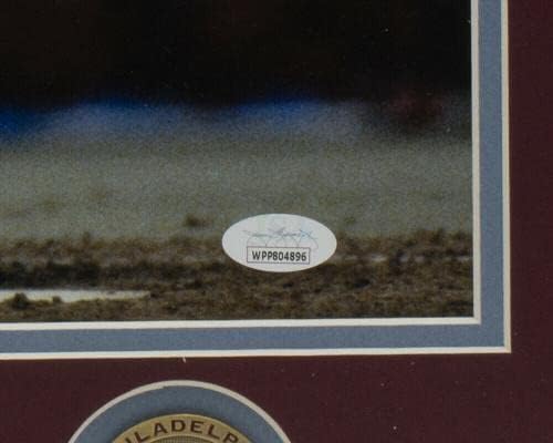 Снимка на гола срещу Филаделфия Филис с автограф Пита Роуза в рамката на 16x20 JSA ITP - Снимки на MLB с автограф