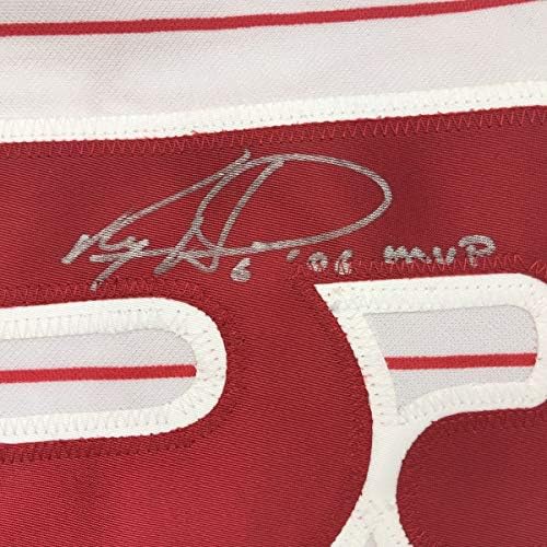 С автограф / с подпис на Райън Хауърд 06 MVP Филаделфия Бейзболна майк в тънка ивица JSA COA