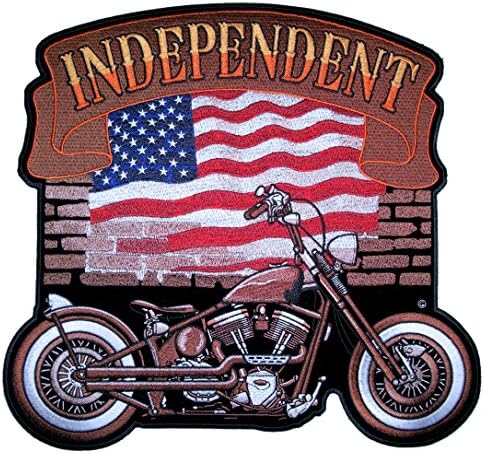 Кожена Нашивка за мотоциклетисти с Върховен Патриотичен Независим Американски Флага-Червено-Средна