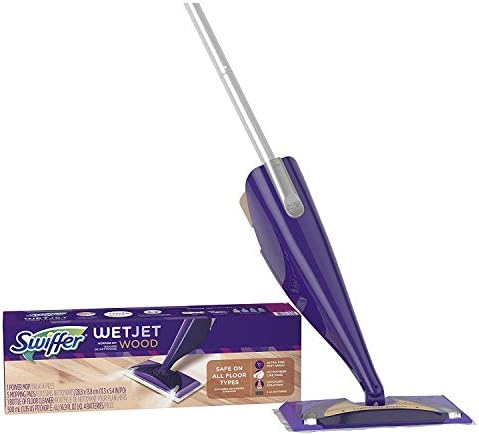 Стартов комплект Swiffer WetJet, включва: 1 Швабру, 5 Тампони, 1 Разтвор, Батерии