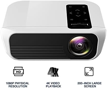 Дебел проектор Full 1080p, 4k с проектор Cinema Proyector капацитет 5000 Лумена, съвместим с USB AV, с подарък (Размер: базова