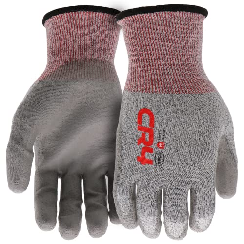 Работни ръкавици BOSS Men ' s Grip CR4 с рейтинг намаляване на ANSI A4, 3 опаковки, Устойчиви на гумата, Обвивка