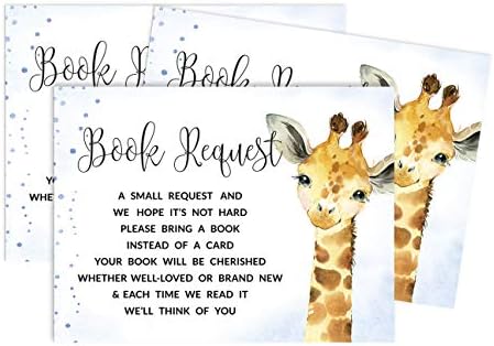 Inkdotpot 30 Книги за пощенски Картички с искане за детски душ Донеси Книга Вместо Картички Жираф Животни на