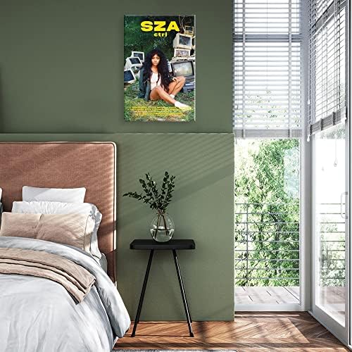 Плакат SZA Американската Певица Strl Албум на Стенно Изкуство Лична Фотография Фен Сувенири Колекционерска Хол Принт Спалня Картина 16x24 инча В Рамка