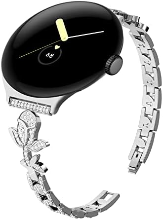 Каишка Bling, Съвместим с каишка за часовник Pixel Google за жени, Тънка Метална Гривна С Кристали и Диаманти, Лента за аксесоари Pixel Watch