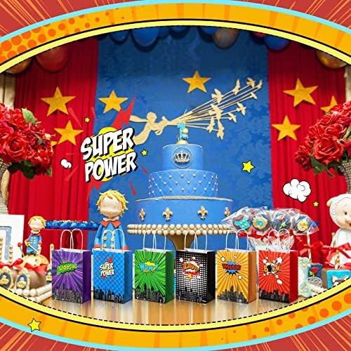24 Опаковки, Празнични Торбички с Герои от Комикси, подарък за Рожден Ден в Комикс стил, Подаръчни Торбички
