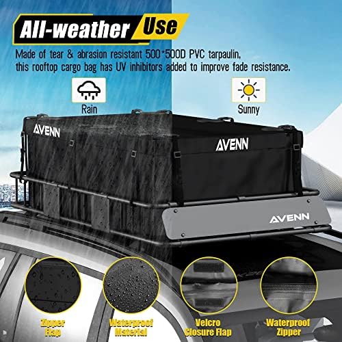 Багажник за покрив AVENN с водоустойчива чанта и противоскользящим мат, Сверхпрочный Багажник на покрива, съхранение