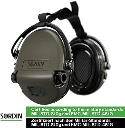 Защитни слушалки Sordin Supreme MIL AUX Active Ear Defenders - за военните и специалните сили на сащ - Комплекти шията превръзки и пяна - Ушни съединители