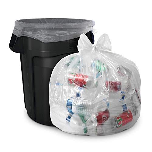 60-галлонные Прозрачни торби за боклук - (огромна опаковка 100 броя) - 38 x 58 - 1,5 MILS (еквивалент) и 65-галлонные торби за боклук за повишена здравина - (огромна опаковка 50 бро