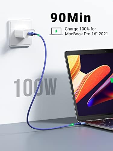 UGREEN 100 W USB Кабел C за C USB Кабел за бързо зареждане Type C е съвместим с MacBook Pro 2022, iPad Pro 2022, iPad