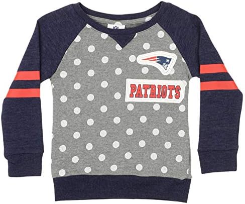 Връхни дрехи за малките момичета NFL (4-7 години) С логото на отбора и принтом на точки с дълъг ръкав Crew, Вариант