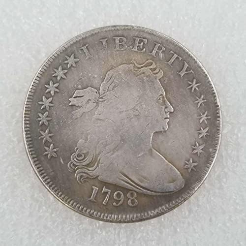XIANGBINXUAN 1798 Сребърен Орел Обратна Покривка Бюст Възпоменателна Монета Старинен Сребърен Долар Метална Монета С Покритие