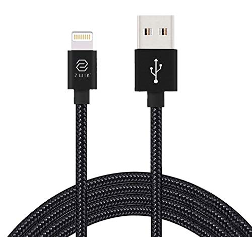 5-крак USB кабел за Светкавица с найлон оплеткой премиум-клас ZWIK, сертифициран от Apple Пфи за зарядни устройства iPhone,