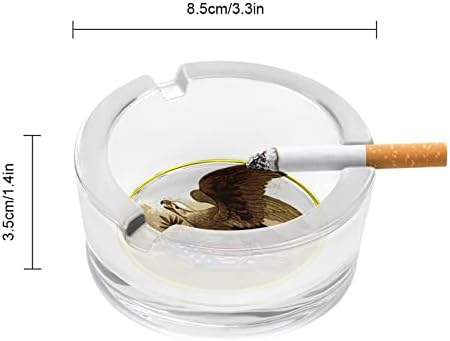 Американският Белоглав Орел Е Стъклен Пепелник Кръг Цигара В Пепелника На Притежателя Калъф За Домашния Офис