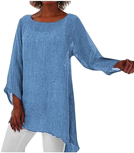 Дамска Риза с дълъг ръкав Подаване на Цвят, Безплатен и Удобен Топ, Памучен Бельо Тениска, Пролетни Блузи