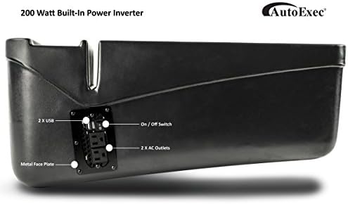 Авто маса AutoExec AUE39375 RoadMaster от махагон с вграден инвертор с мощност 200 W и стойка за принтер