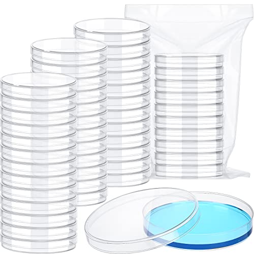 120 Опаковки на Стерилни пластмасови Чаши Петри с капак, 90 x 15 мм, Стерилен чашка на Петри, Прозрачни Лабораторни петриеви Панички, Чаши за култивиране на клетки за Уч?