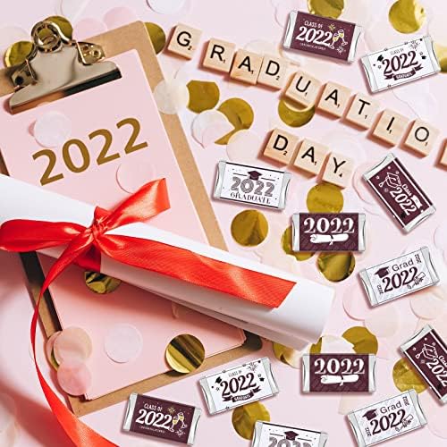 240 Парчета Мини-оберток за шоколадови блокчета на бала Клас 2022 г., Миниатюри, Опаковки за шоколадови блокчета на бала 2022 г., Етикет, Стикер на бала клас 2022 година, за д?