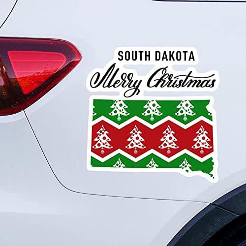 В южна Дакота Домашен Щата Коледни Стикери Весела Коледа Карта на Южна Дакота Стикер На Колата Коледна Украса Стикер На Прозореца