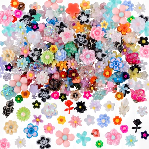 Kikonoke 100 Бр., Комплекти Цветове от 3D Смола, Роза, Маргаритка, Лист Камелия, Декорация за Нокти под формата