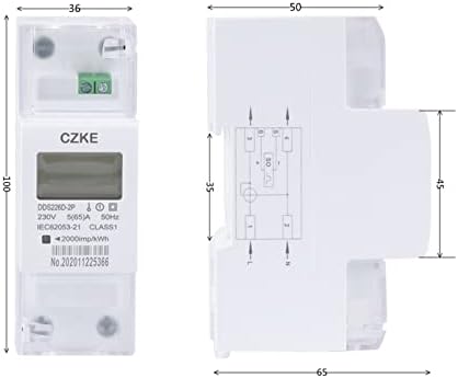 OUTVI DDS226D-2Т LCD монофазен брояч на енергия на Din-шина 65A 100A 220V 230V 50Hz 60Hz Внос Износ активна енергия