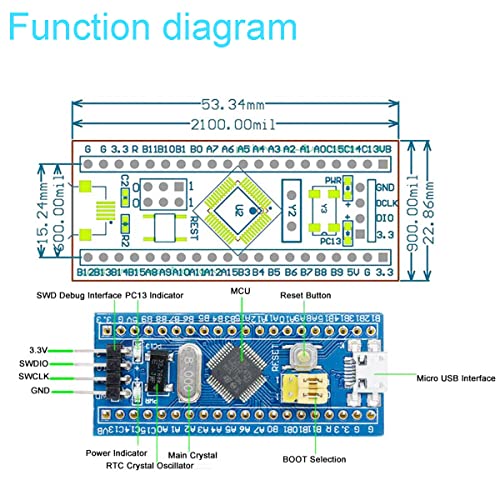 Изтегляне На блок Емулатор DKARDU ST-Link V2 + 40-пинов STM32F103C8T6 ARM Такса за разработка + Модул FT232RL FTDI