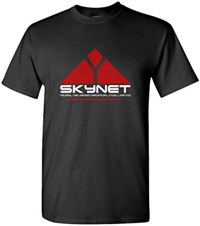 Филма Киборг с изкуствен интелект Goozler Skynet - Мъжки памучен тениска, M, Черен