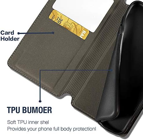 Калъф Shantime за Vivo X90 Pro + чанта за Носене от естествена кожа с отделение за карти и прозорец, флип-надолу Магнитна капачка за Vivo X90 Pro Plus 5G (6,78 ), Черен