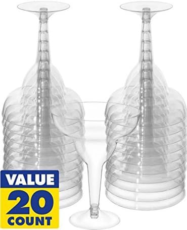 Прозрачни пластмасови чаши Amscan Маргарита, 11 грама, опаковки от 20