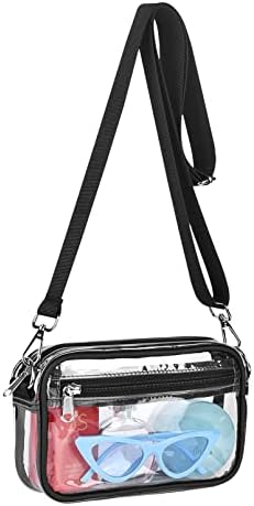 Прозрачната чанта-Месинджър през рамо, Прозрачен портфейл, който да бъде Одобрен Стадион, Подходящи за работа, пътувания, тренировки, концерти или спортни занимани