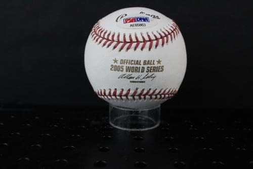 Ей Джей Пьержински Подписа Автограф на бейзбола World Series 2005 Auto PSA/DNA AE65863 - Бейзболни топки