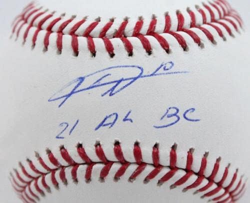 Играта топката Невена Гурриэла с автограф Rawlings OML w/21 AL BC-JSA W * Blue - Бейзболни топки с автографи