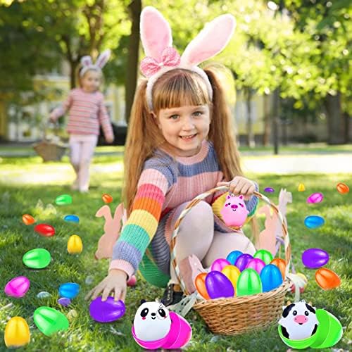 12 Опаковки 3 Великденски Яйца, Пълни с Играчки За Изстискване на Животните, Пълнители За Великденски Кошници, Великденски