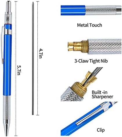 Набор от механични Моливи 2 мм, 2 броя, Моливи за рисуване на художника-Дърводелец 2,0 мм, с 2 Тръби за пълнене на