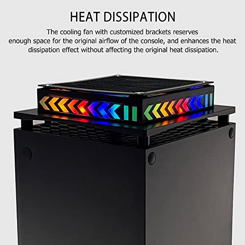 Охлаждащ вентилатор за Xbox Серия X с led подсветка DOBEWINGDELOU Система за Охлаждане на Горния вентилатор с Пылевым филтър Ниско Ниво на шум Черен