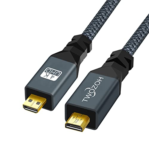 Twozoh Кабел, Micro HDMI, Micro HDMI Кабел Micro HDMI Male-Micro HDMI Male Кабел Micro HDMI Type D Male-Male с поддръжка на 3D/4K 1080p 30 см/1 фут