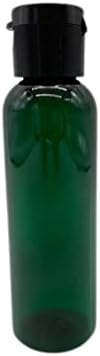 2 грама Зелени пластмасови бутилки Cosmo - 12 опаковки на Празни бутилки за еднократна употреба - Не съдържат BPA - Етерично масло - Ароматерапия | Черна флип-надолу делото