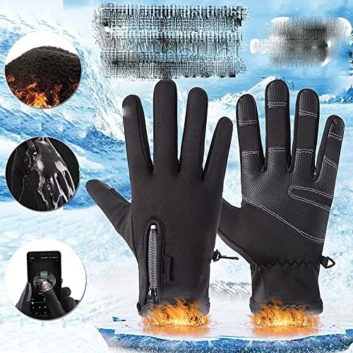 WXBDD Зимни Ръкавици Със Сензорен екран, Нескользящие Ветроупорен Топли Велосипедни Ръкавици От Студ, Модерни Спортни Ръкавици с цип