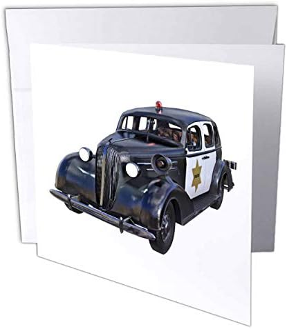 3D Полицейска кола в стар стил - поздравителна картичка, 6 от 6 инча (gc_282381_5)
