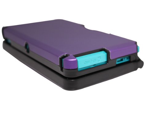 Твърд калъф MYCARRYINGCASE 3DS Alunminum Металик Armor със Защитен филтър за екран - Лилаво