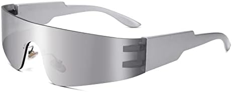 COASION Слънчеви Очила с Обвивка за Жени И Мъже, Модерен Футуристичен Нюанси Без Рамки Y2k Shield, Модерни Очила с Плосък
